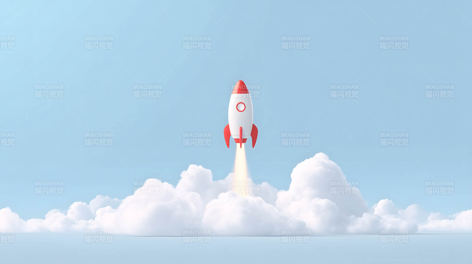 火箭发射升空冲向云层图片