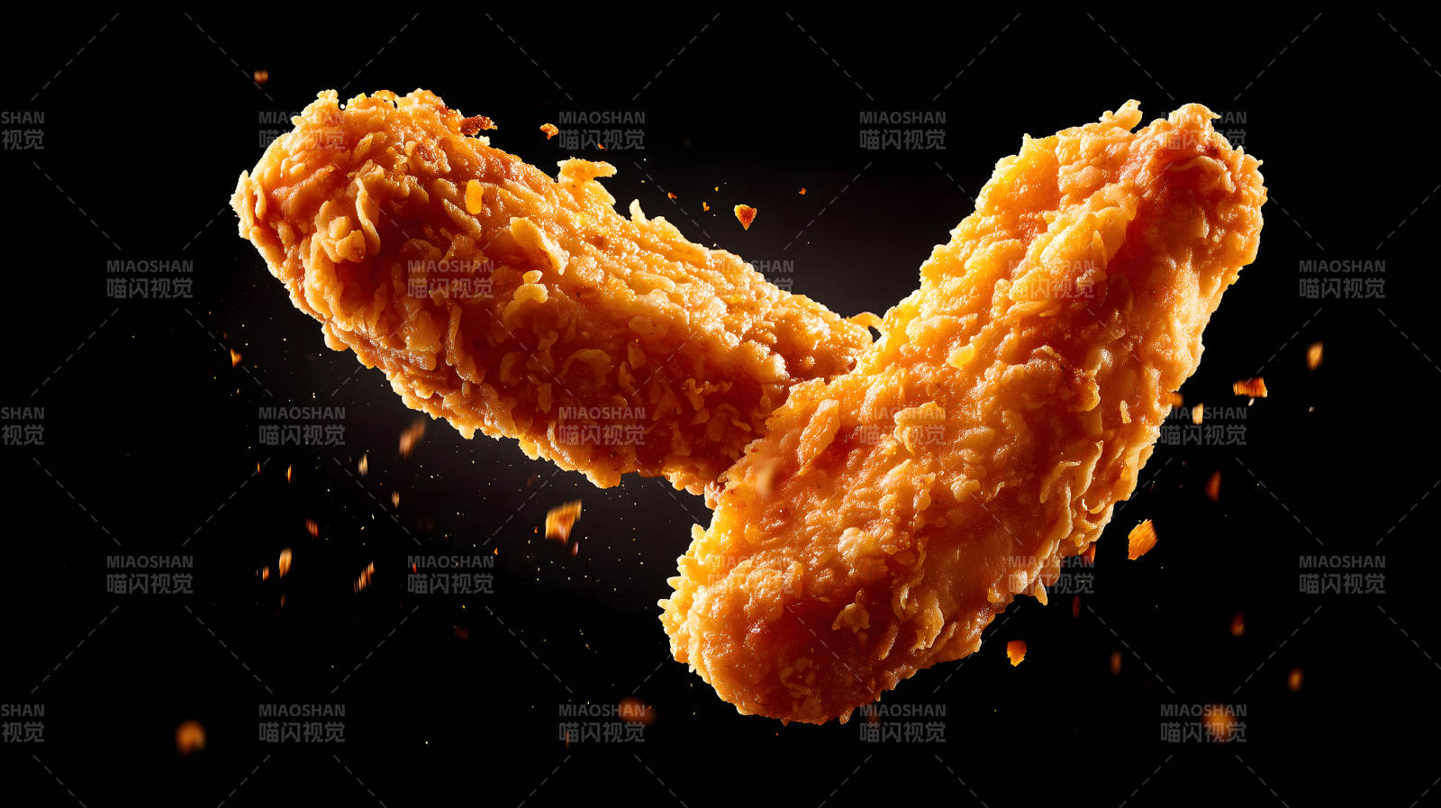 炸鸡特写飞溅美味诱人图片