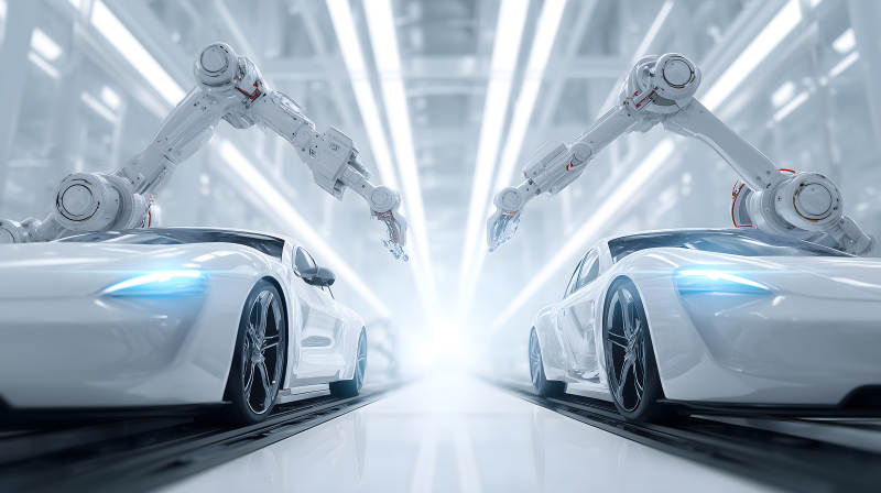 汽车生产线上的智能机器人图片