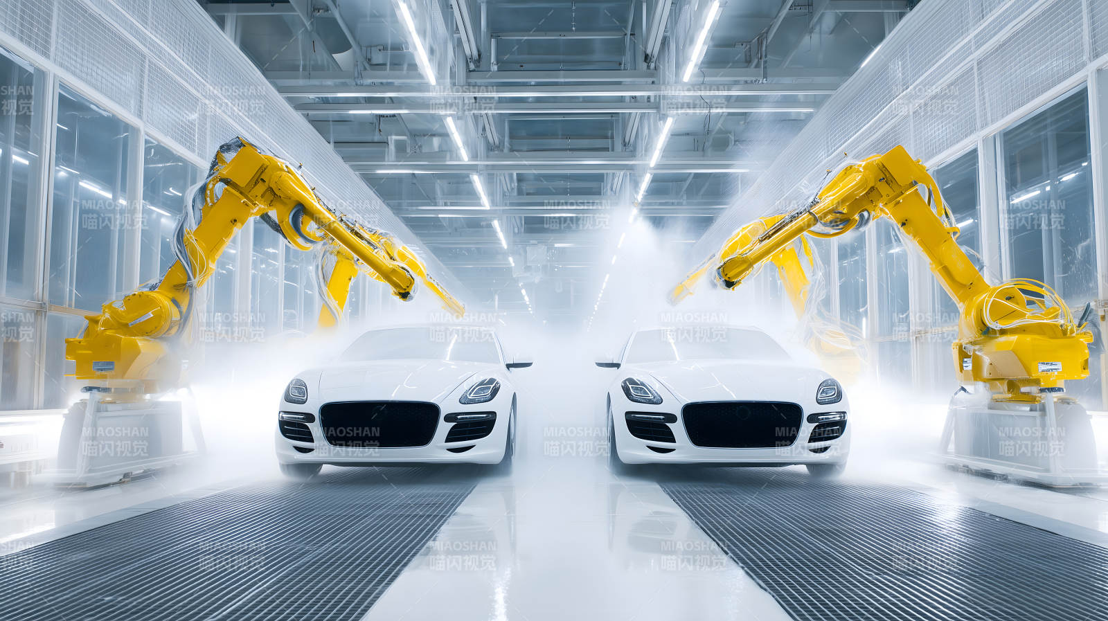 汽车工业喷漆场景图片