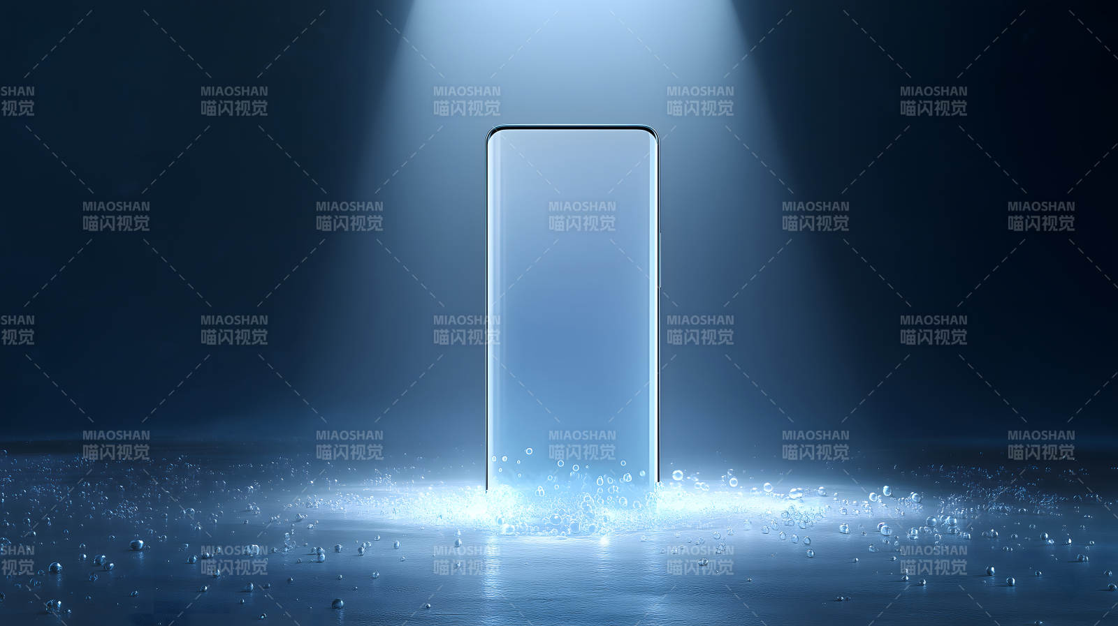 手机科技感展示水珠光影图片