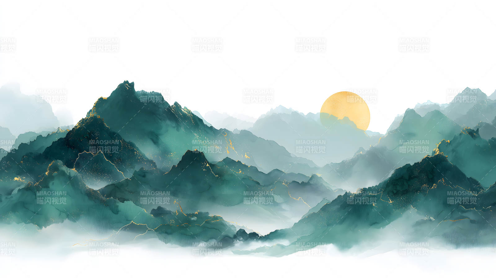 山水画意境迷离图片