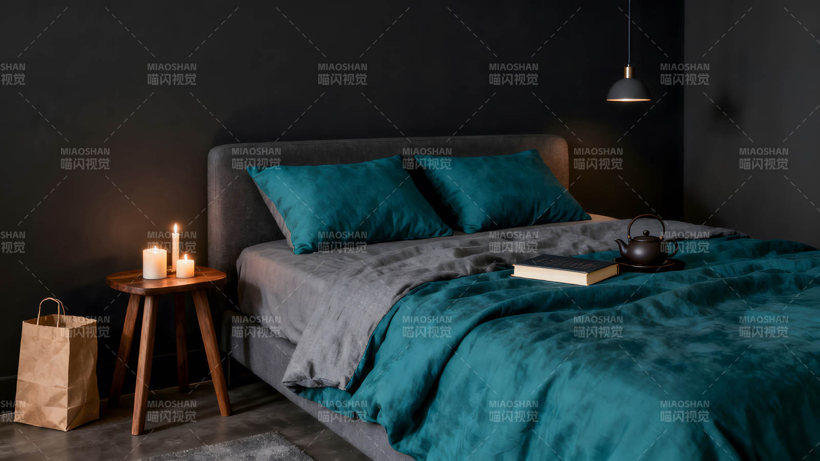 舒适卧室氛围宁静的睡眠环境图片