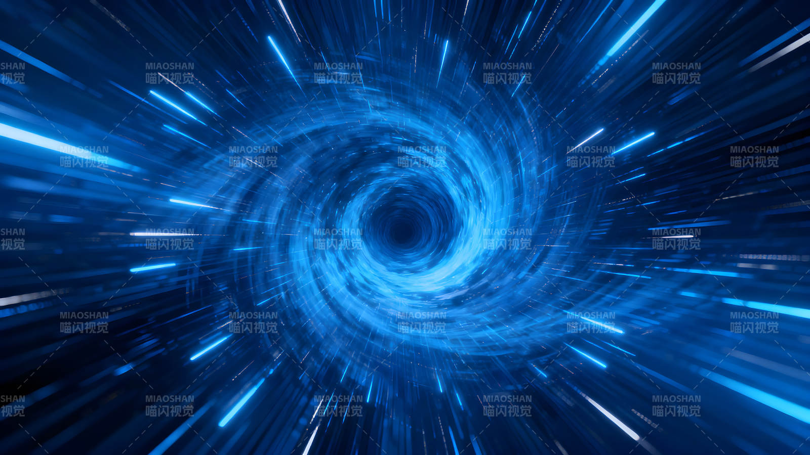 蓝色漩涡空间旅行的抽象视觉效果图片