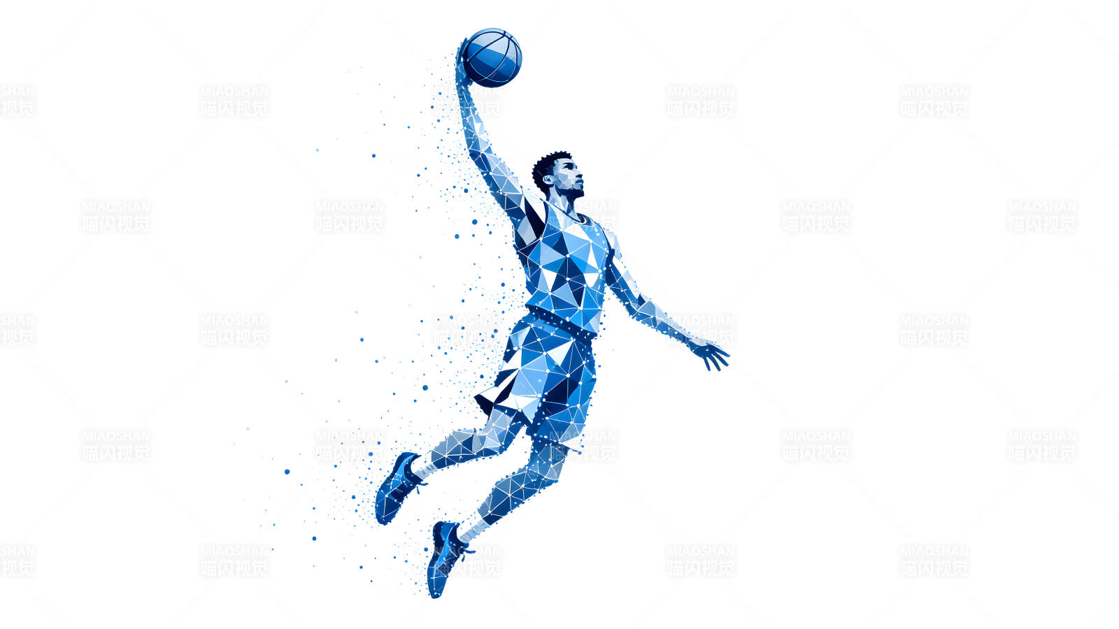 篮球运动员投篮瞬间的抽象艺术图片