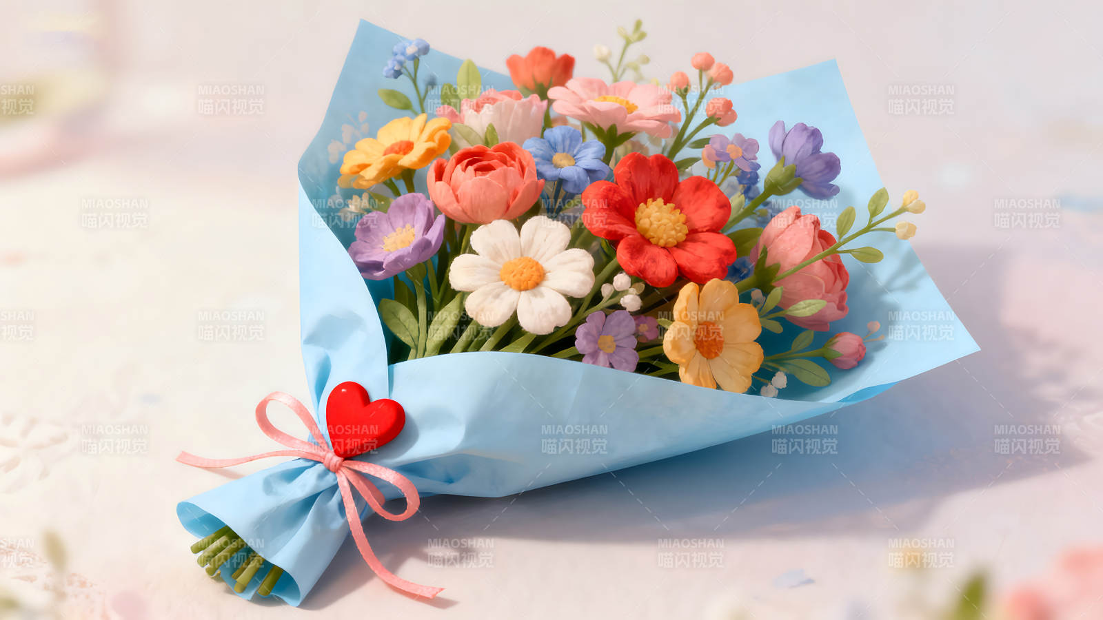 精美花束礼品献爱心图片