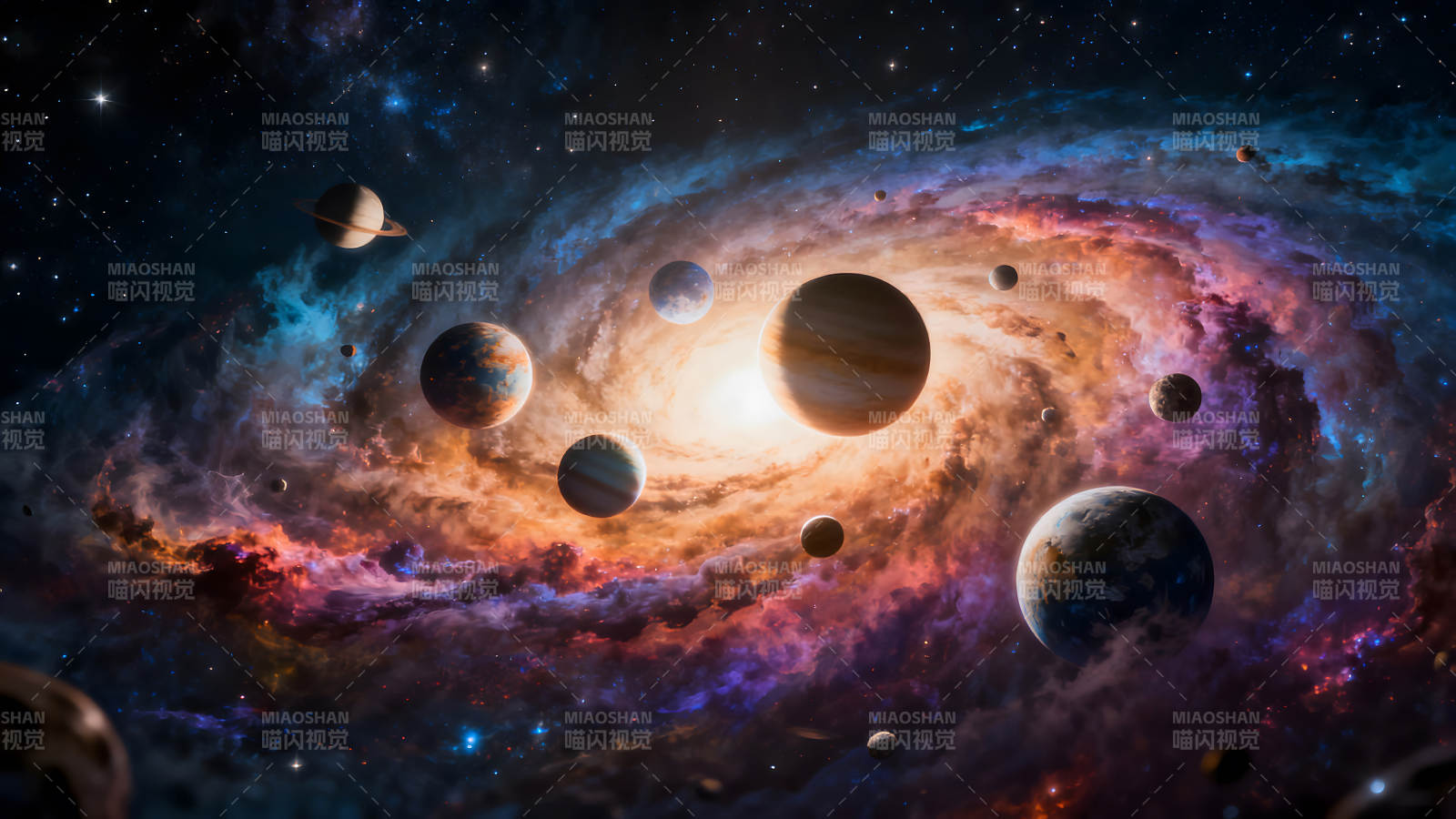 宇宙行星漩涡壮丽景象图片