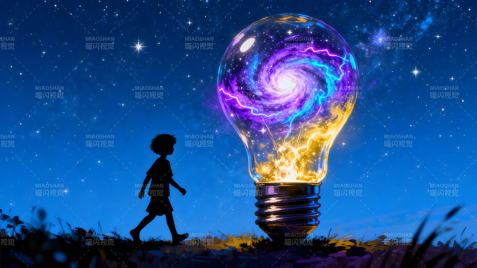 梦幻星空下的奇妙光影图片