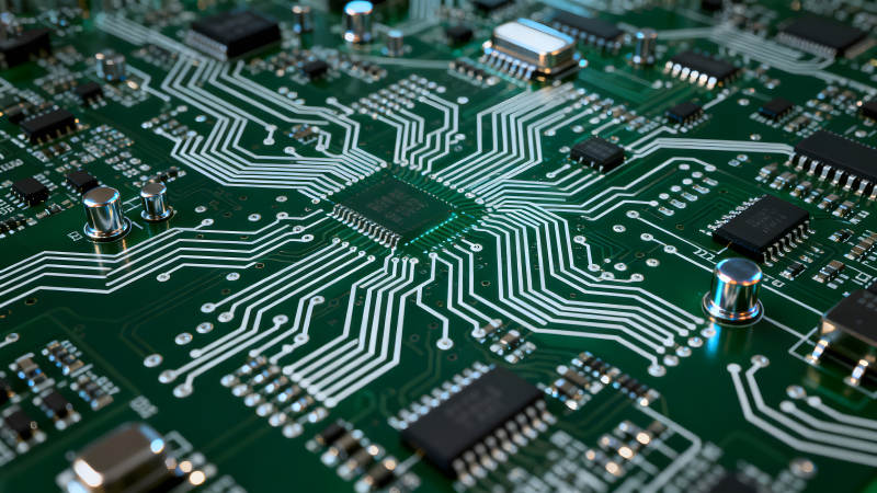 电路板细节特写科技感十足图片