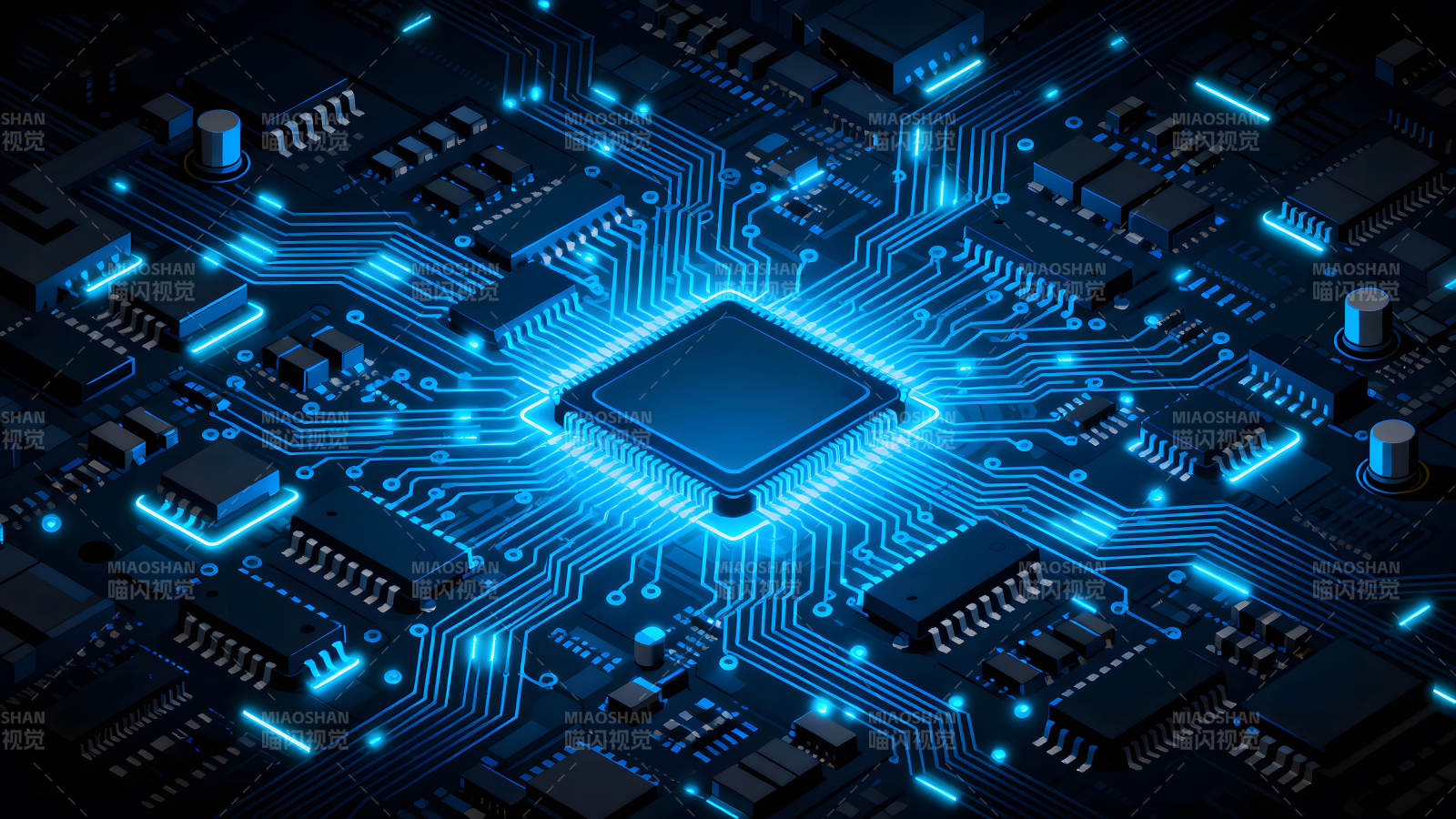 电路板设计图高科技蓝光图片