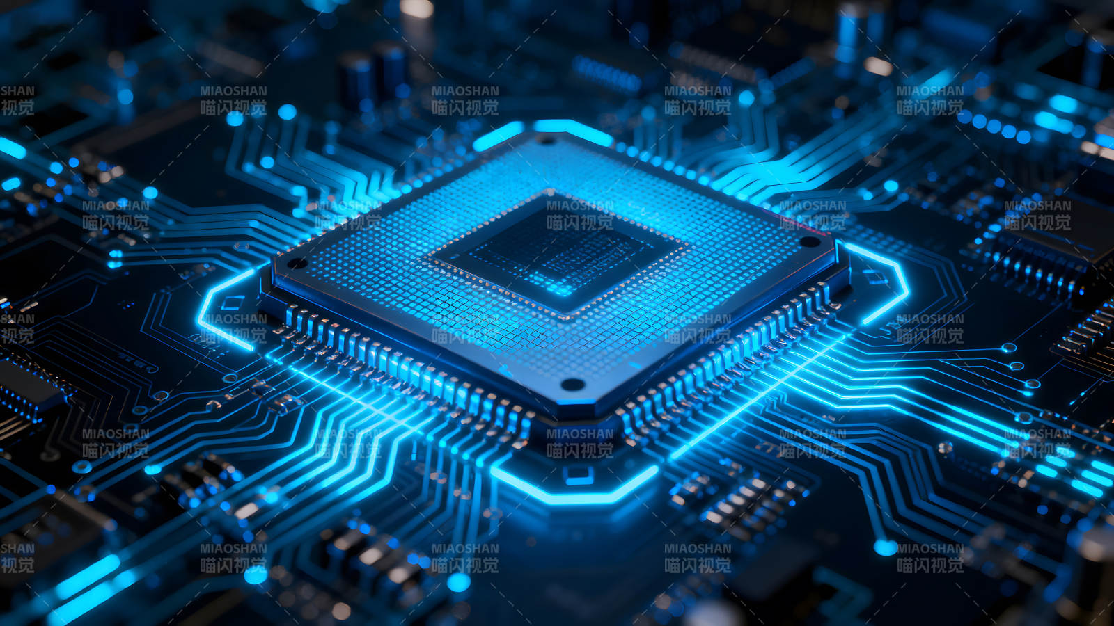 发光的芯片和电路板图片