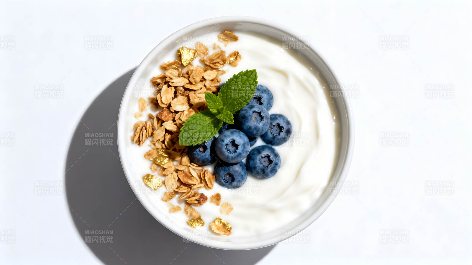 酸奶麦片蓝莓清新早餐图片