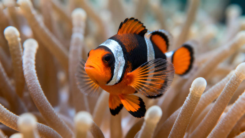 小丑鱼在海葵中畅游图片