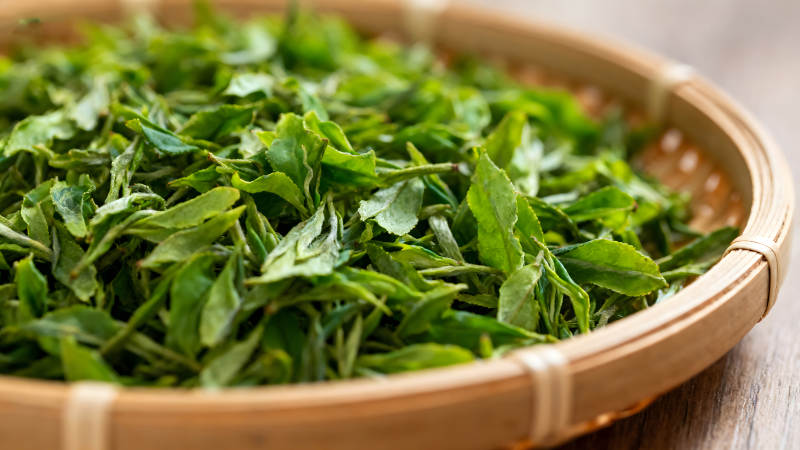 一盘绿茶展示图片