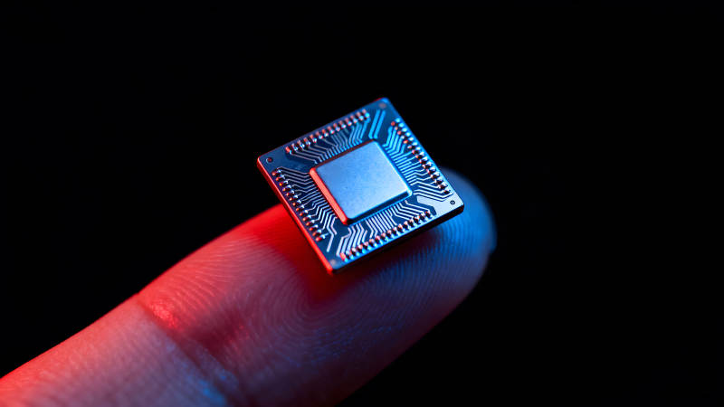 指尖上的微型芯片科技图片