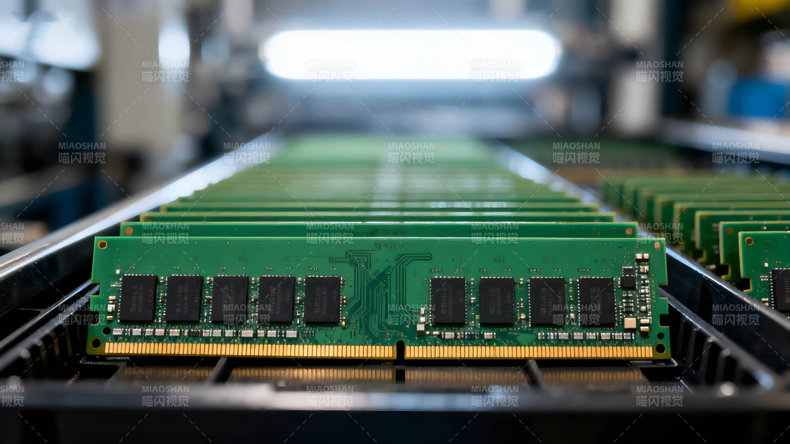 内存条生产线上的场景图片