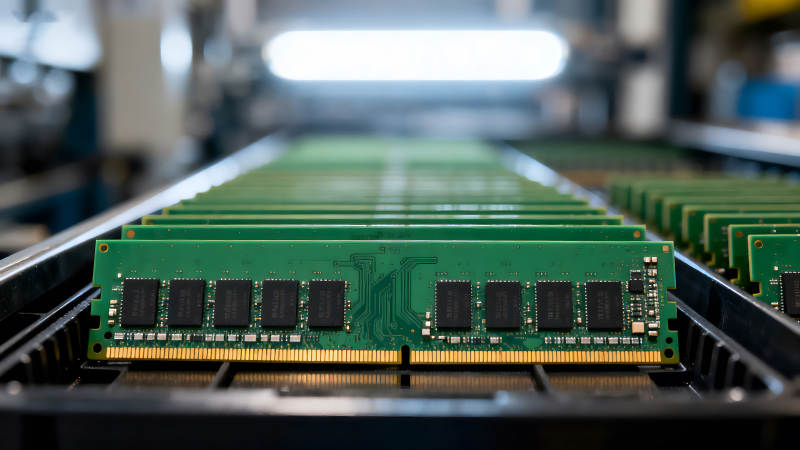 内存条生产线上的场景图片