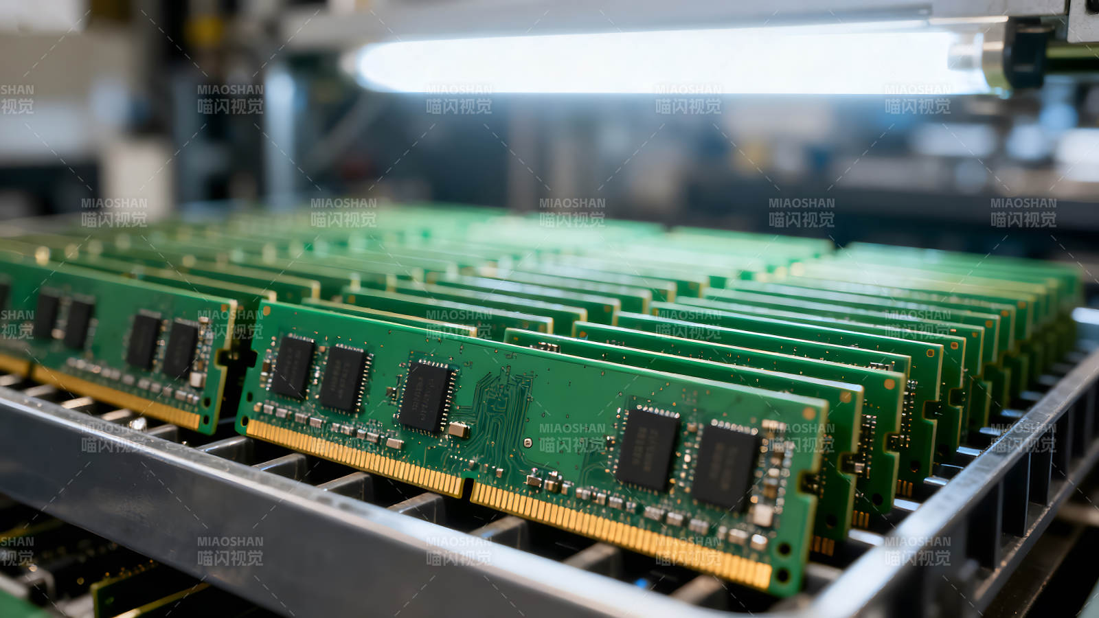 电子元件生产线上的内存条图片