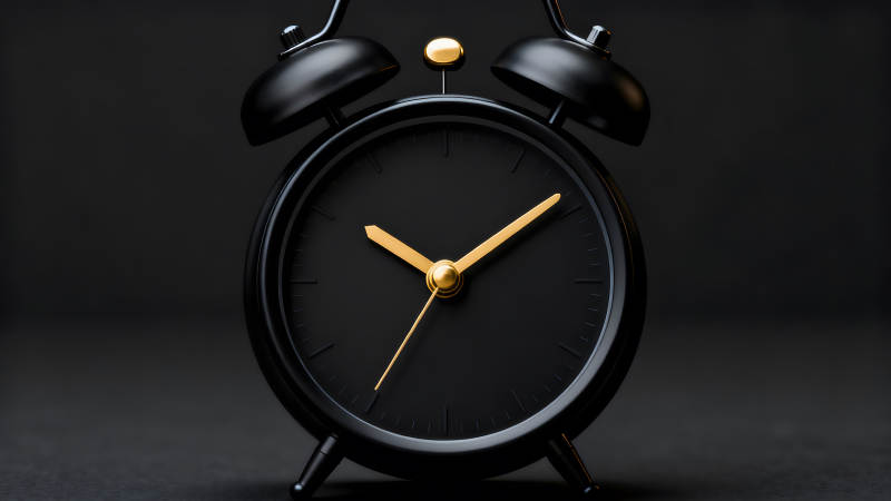 黑色闹钟的特写镜头图片