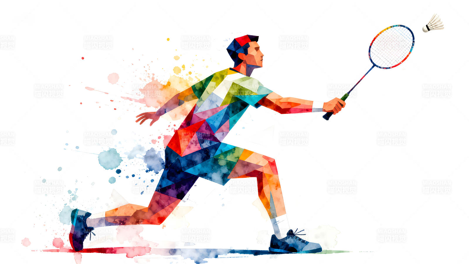 羽毛球运动员挥拍击球图片