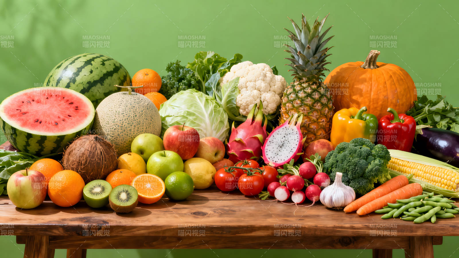 多种水果蔬菜的堆放图图片