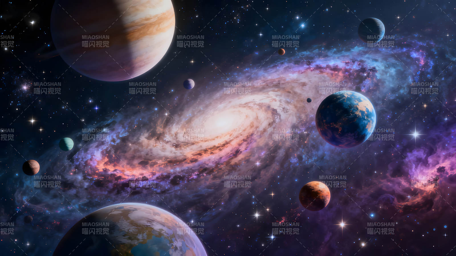 宇宙星系行星图景图片