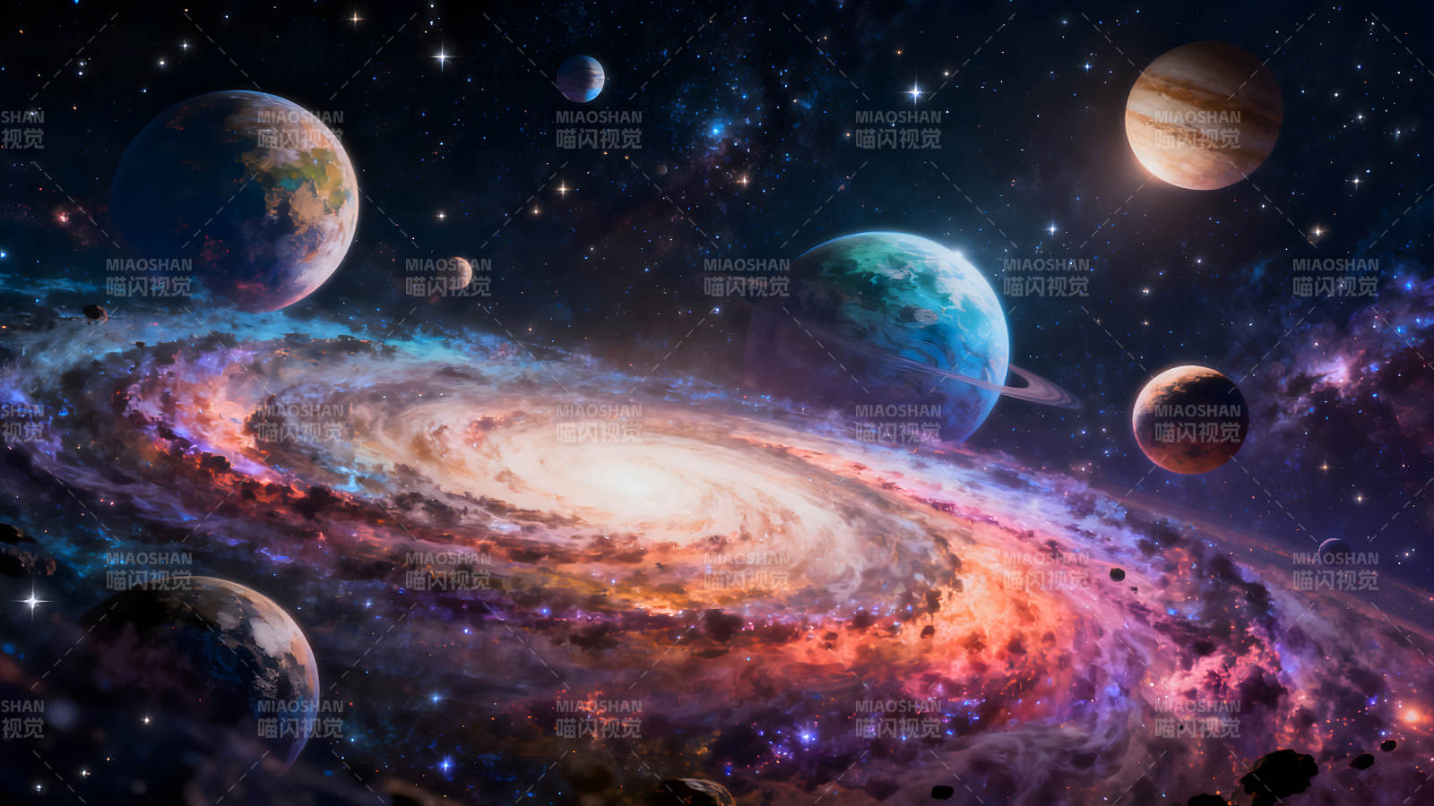 宇宙星系行星绚丽景象图片