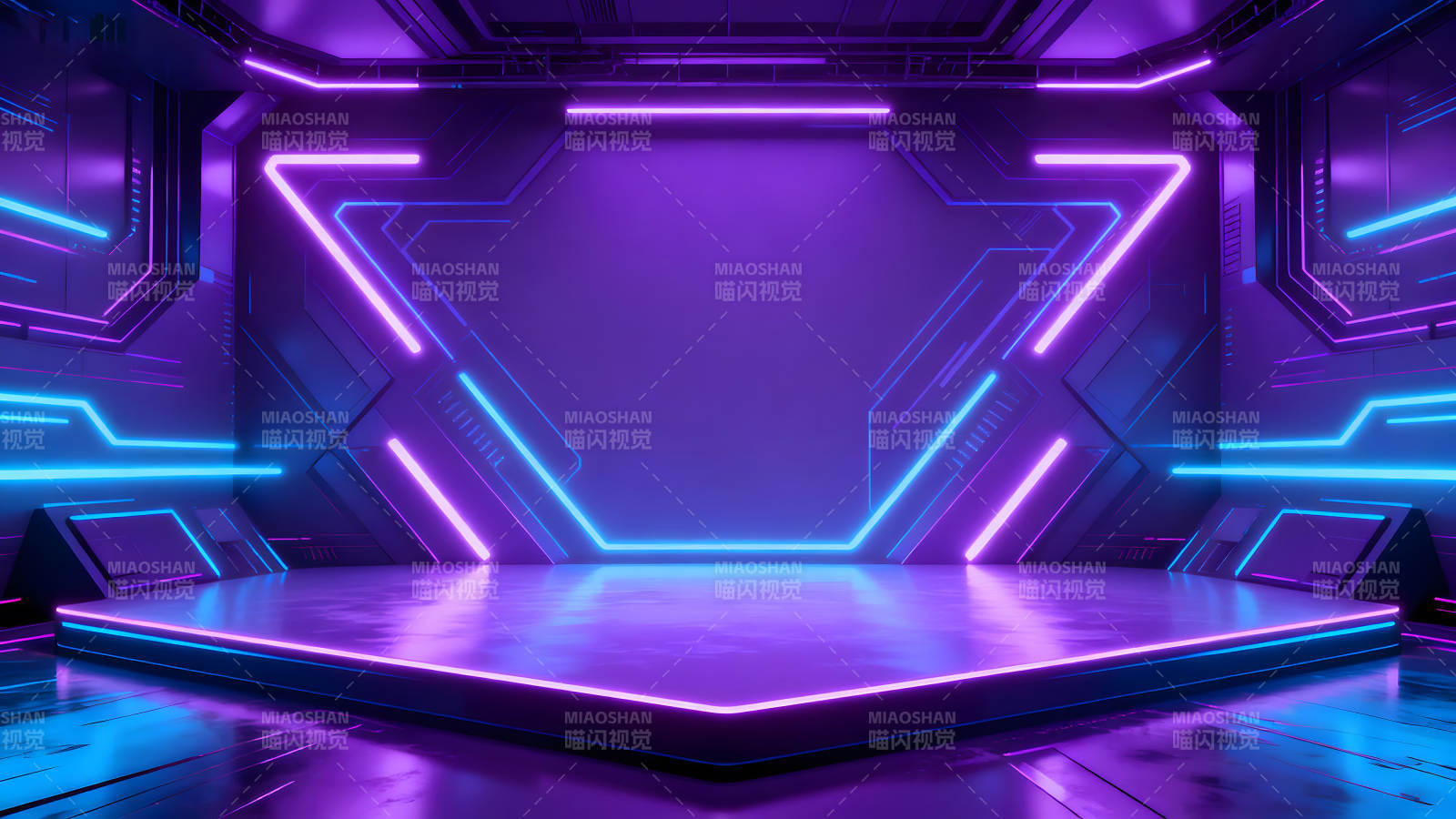 赛博朋克风格舞台场景设计图片