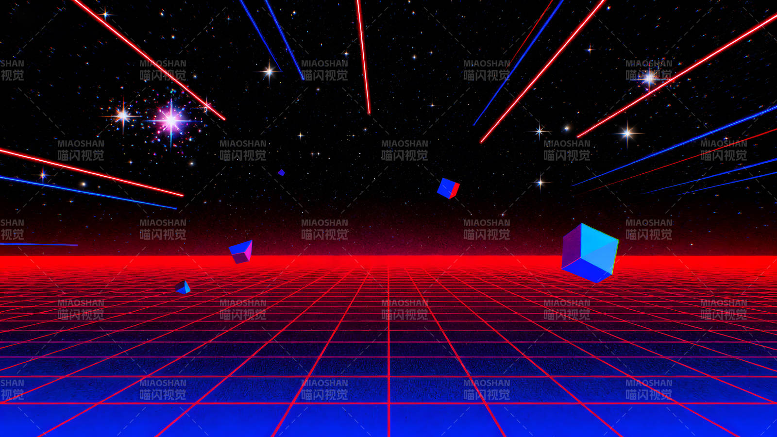 赛博朋克风格宇宙空间场景图片