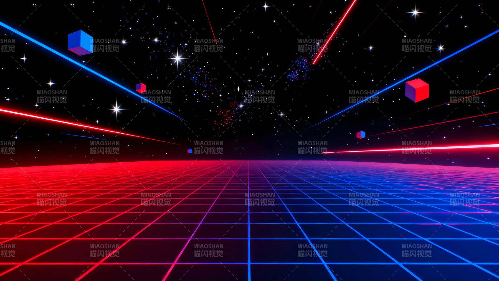 复古未来主义星空景象图片