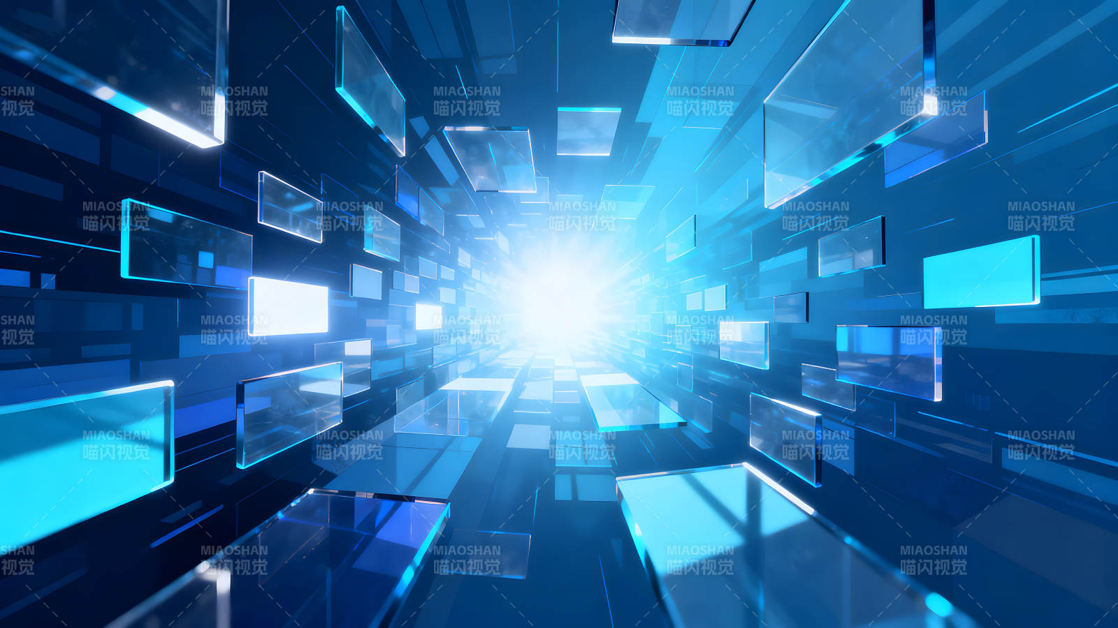 蓝色未来科技空间抽象画面图片