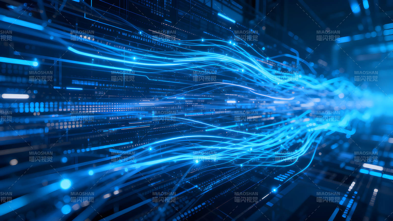 科技感蓝色数据流抽象图像图片