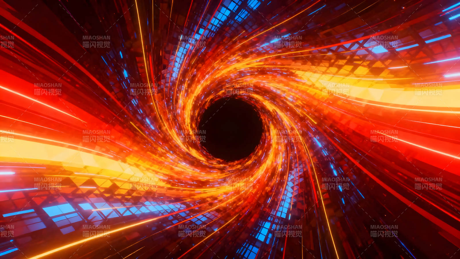 时空隧道漩涡绚丽的光芒穿梭图片