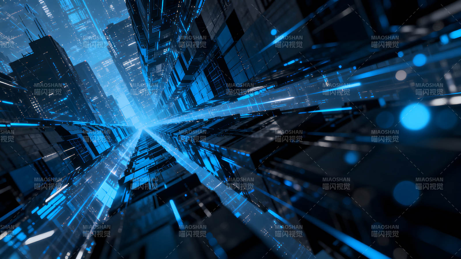 未来都市科技感隧道图片