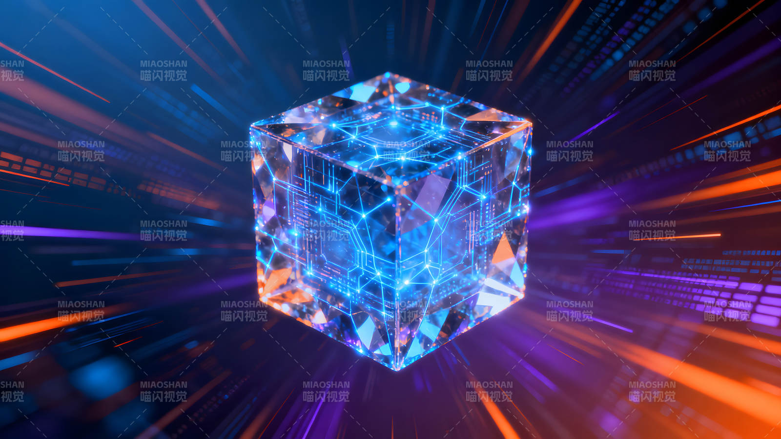 发光方块科技感十足图片