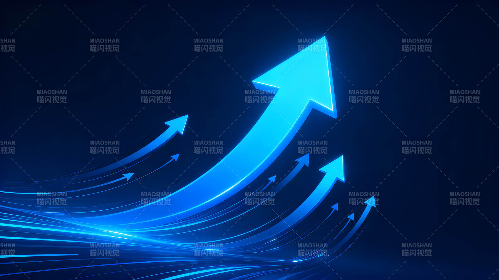 蓝色箭头向上象征着增长图片