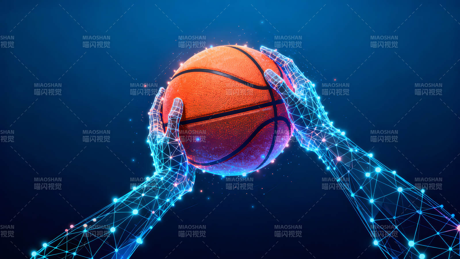 篮球在科技感的手中图片