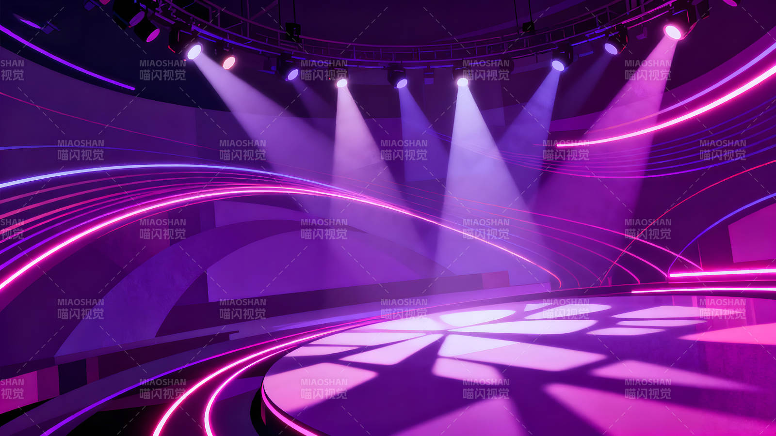 舞台灯光下的抽象空间图片