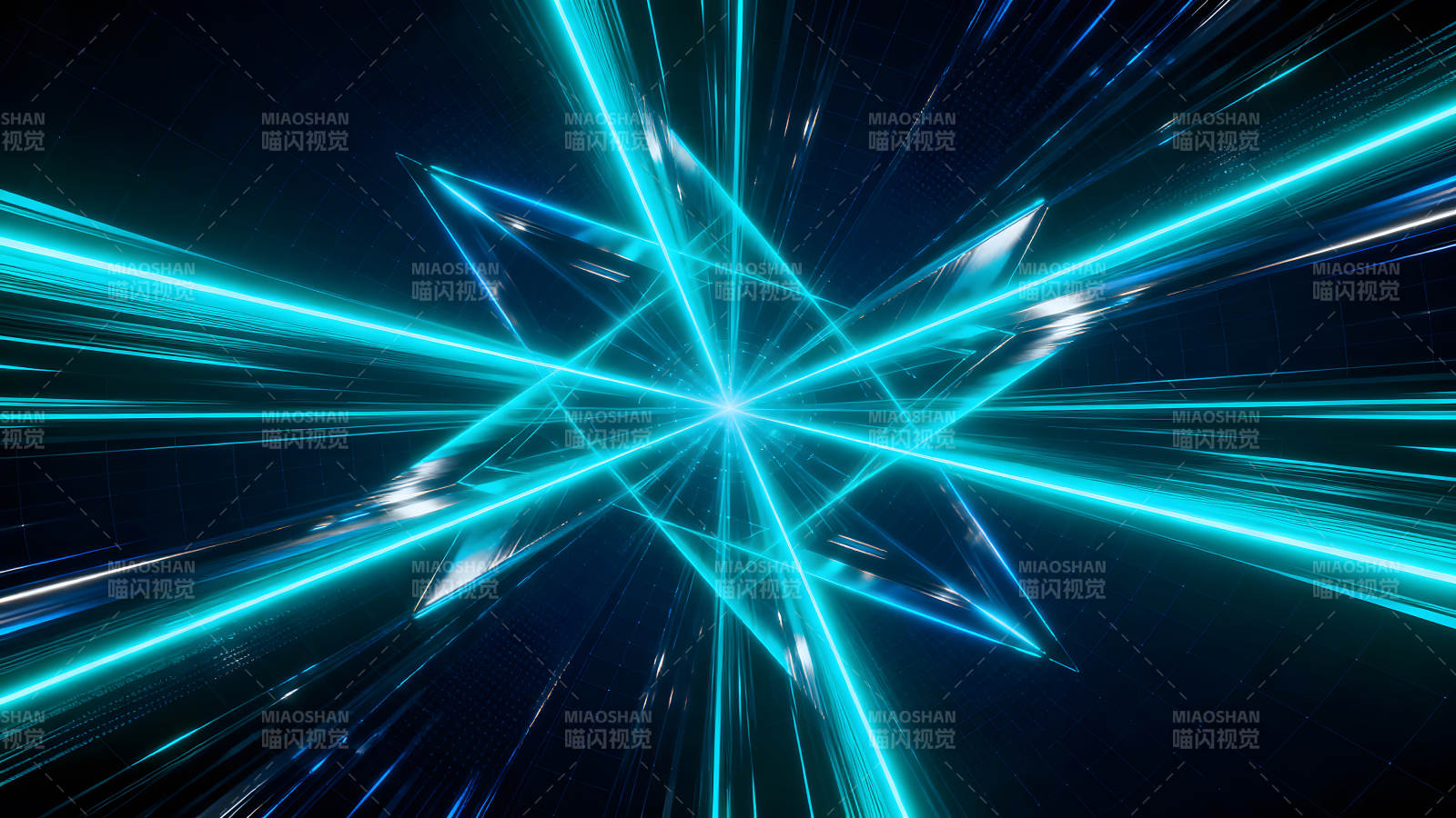 蓝色几何线条组成的抽象艺术图片