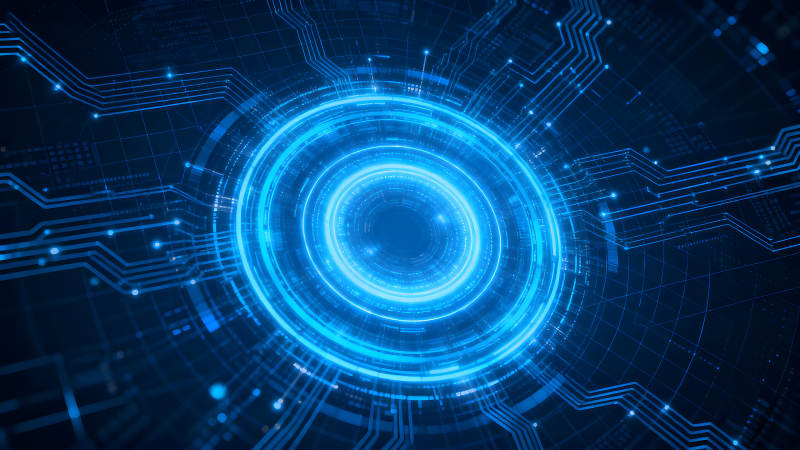 科技感蓝色电路图数据传输图片