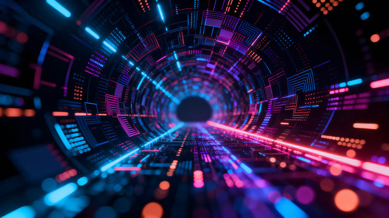 科技感十足的隧道光线图片