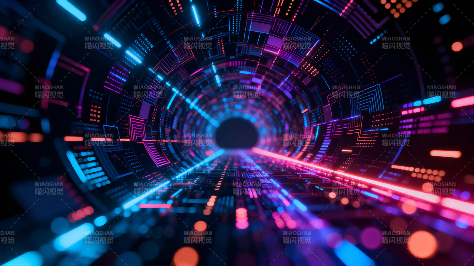 科技感十足的隧道光线图片
