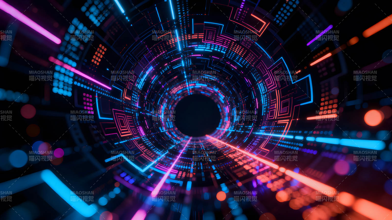 炫彩科技隧道充满未来感图片