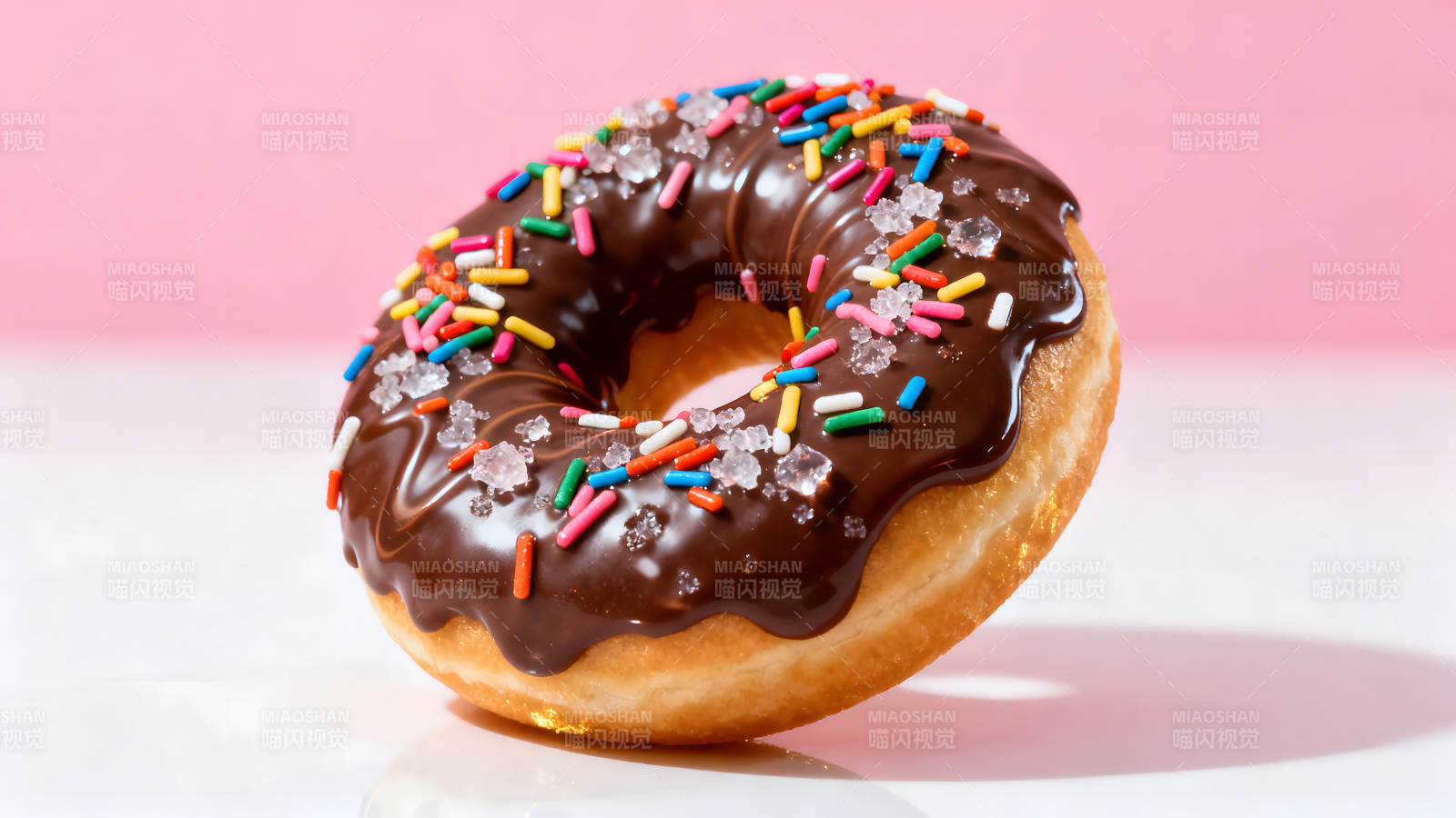 巧克力甜甜圈彩虹糖装饰图片