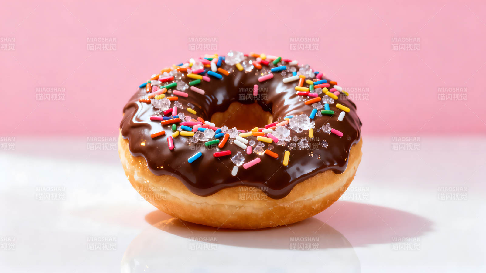 巧克力甜甜圈撒彩糖图片