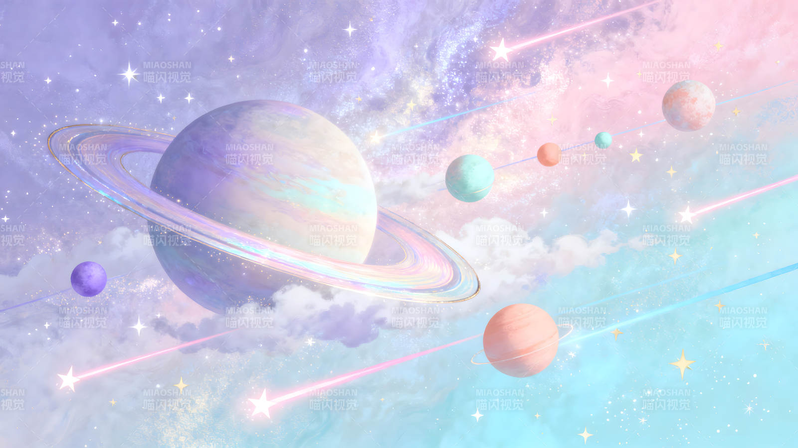 梦幻星空宇宙行星图片