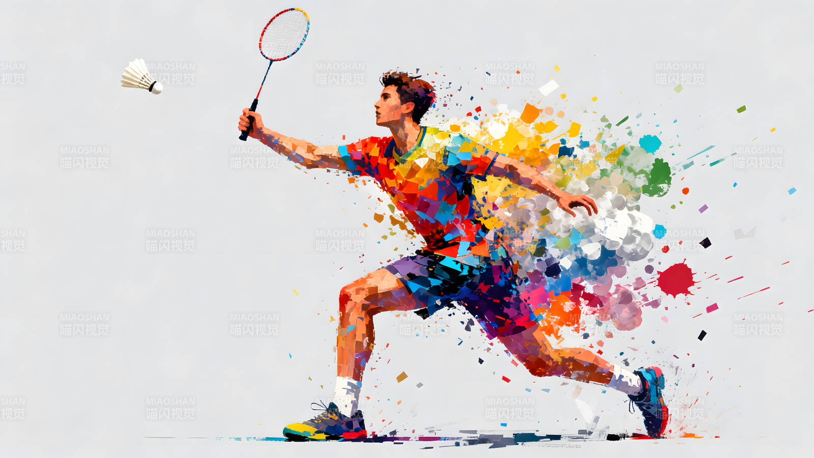 羽毛球运动员击球瞬间图片