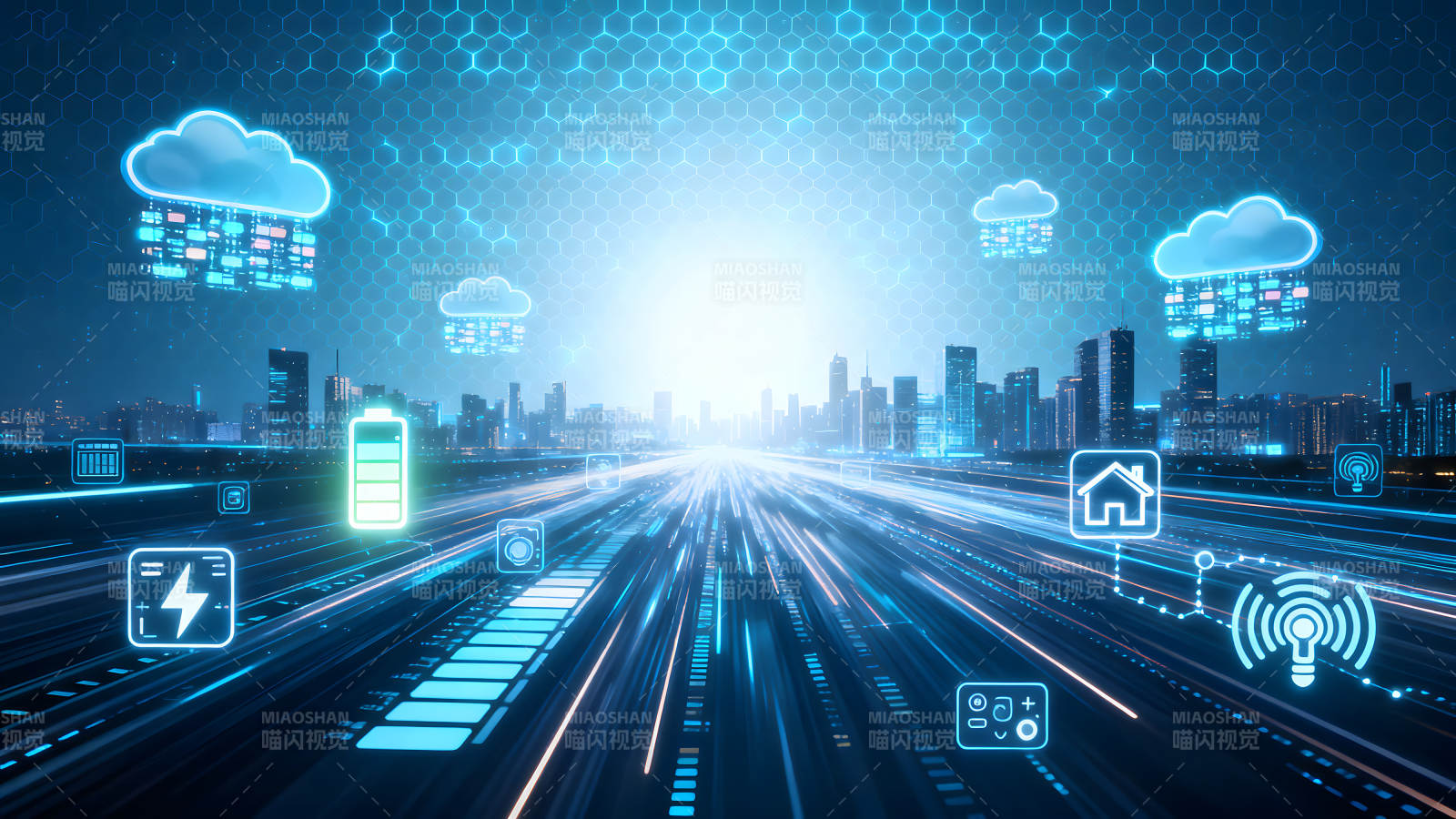 智慧城市与科技互联场景图片