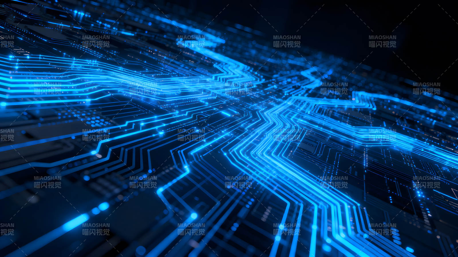 电路板蓝光科技感图片