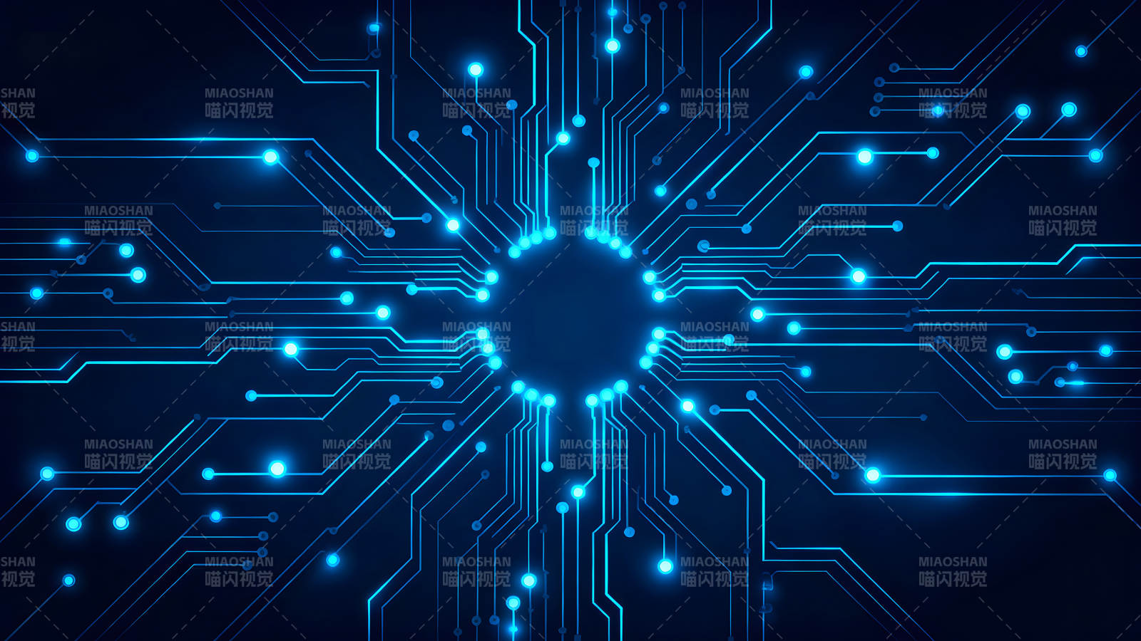电路板科技感十足蓝色背景图片